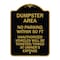 Signmission Dumpster Area Parking Rule No Parking Within 50 Ft Unauthorized Vehicles Will Be Tick, BG-1824-24121 A-DES-BG-1824-24121 - alternate 1